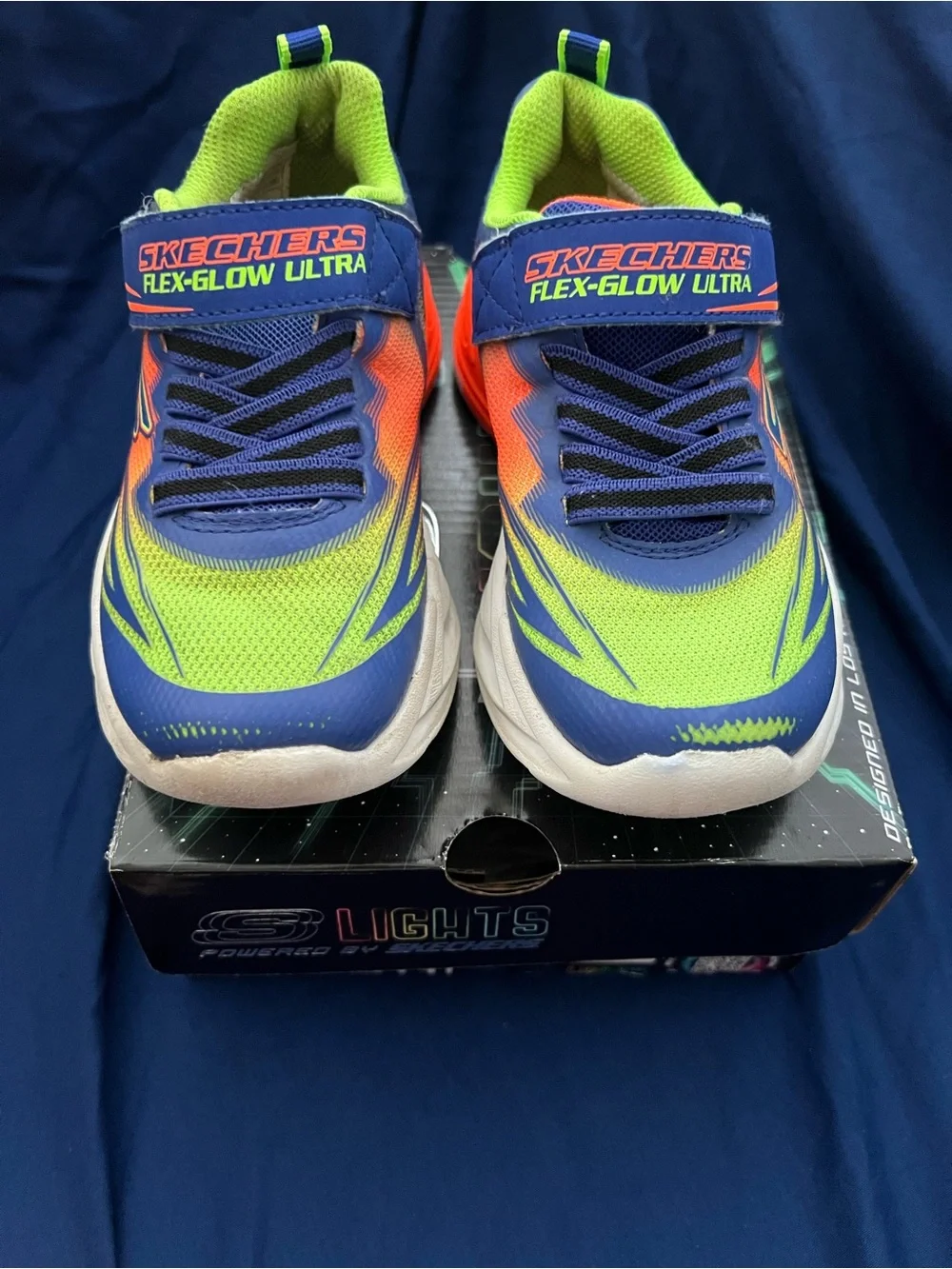 Skechers Kids Blue & Lime Light-Up Sneaker
